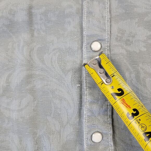 Ryan Michael Shirt Mens XXL 2XL Pearl Snap Long Sleeve Western Silk Blend - Picture 7 of 11